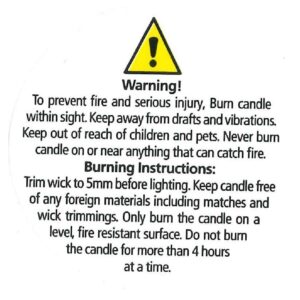 Candle Warning Labels 50mm diameter (100 labels)