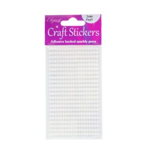 Adhesive Backed Gems 3mm White Pearl