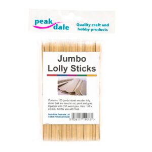 Lollipop Sticks JUMBO Natural Pack of 100