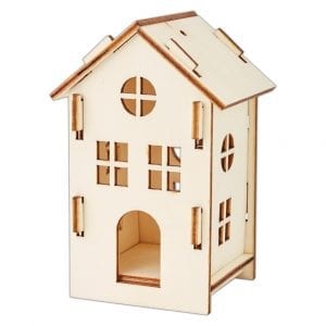 Make Your Own 3D Decoration - Bare Basics - Medium Wooden House 2