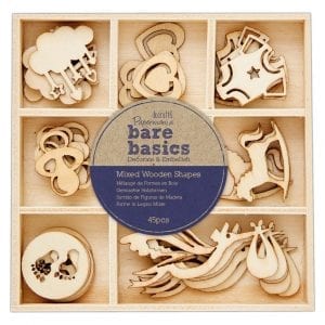 Mixed Wooden Shapes (45pcs) - Bare Basics - Baby