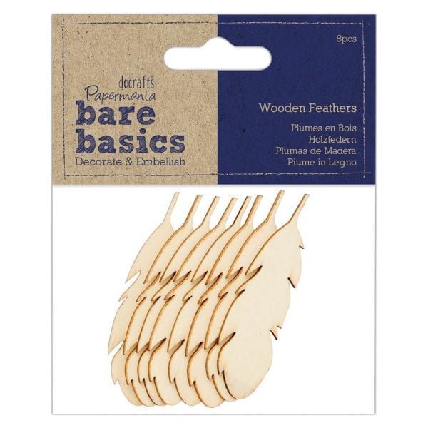 Wooden Feathers (8pcs) - Bare Basics