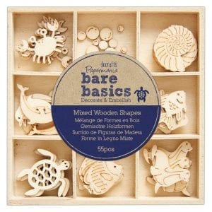 Wooden Shapes (45pcs) - Bare Basics - Under The Sea