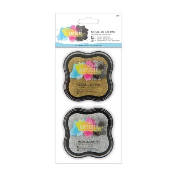 Artiste Metallic Silver and Gold Ink Pads (2pc)