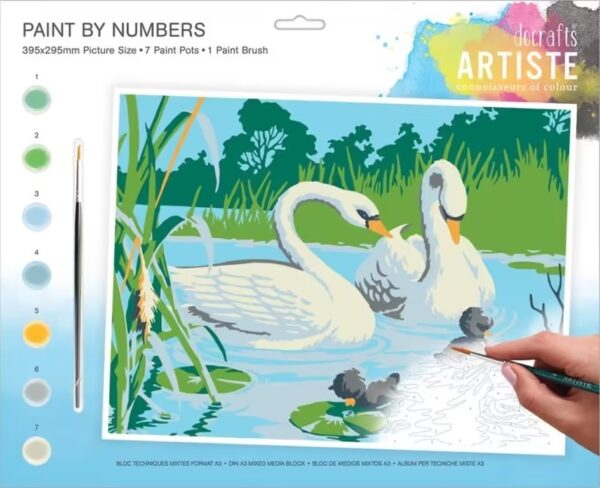 Large Paint By Numbers - Serene Swans