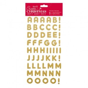 Christmas Alphabet Thicker Stickers - Gold Glitter