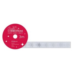 Satin Christmas Ribbon (3m) - Snowflake