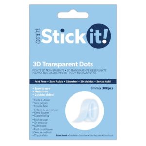 Stick it 3D Transparent Dots (300pcs) - 3mm Extra Small