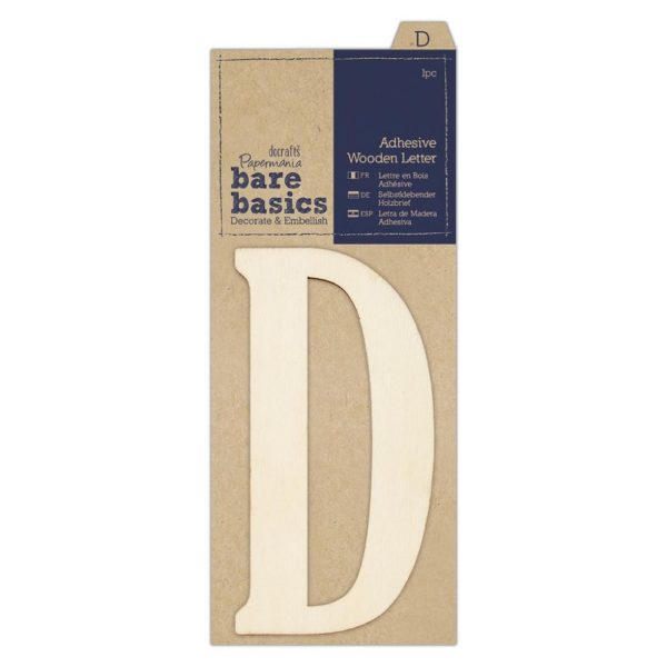 Adhesive Wooden Letter D (1pc)