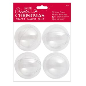 Fillable Plastic Baubles (4pk) 70mm - Create Christmas