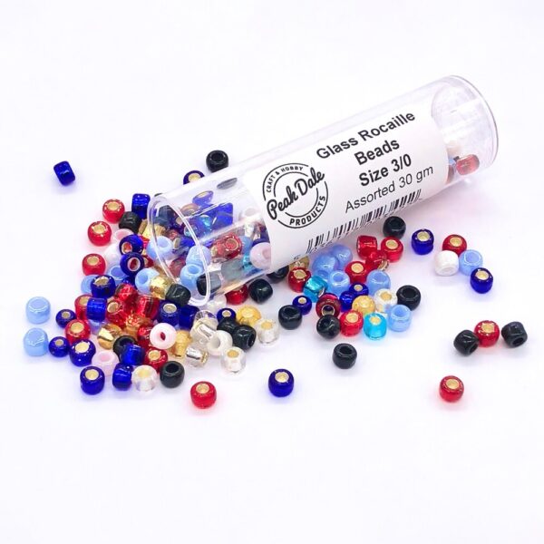 Beads Glass Rocaille 0/3 Asst Colours 30g