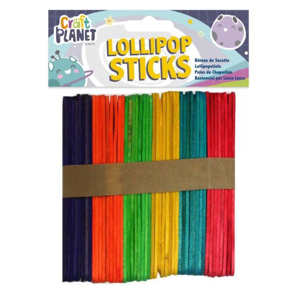 Lollipop Sticks 50 pcs Assorted Colours
