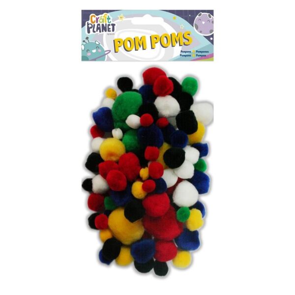 Craft Planet Pom Poms (100pk) - Assorted Colours