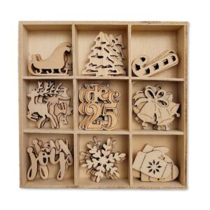 Wooden Shapes Christmas Box of 45