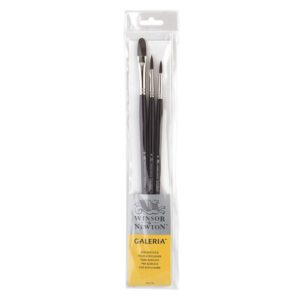 Winsor & Newton - Galeria Acrylic Brush Set - Long Handle 3 Pack